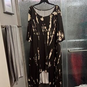 Brown and Cream Tie-Dye Dress